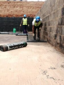 Laying of Felt for Waterproofing