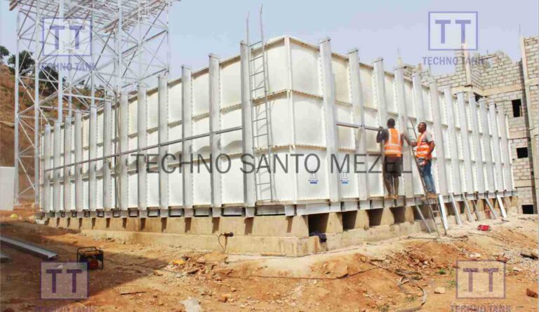GRP Sectional Water Tanks in Nigeria techno fibre tank installation